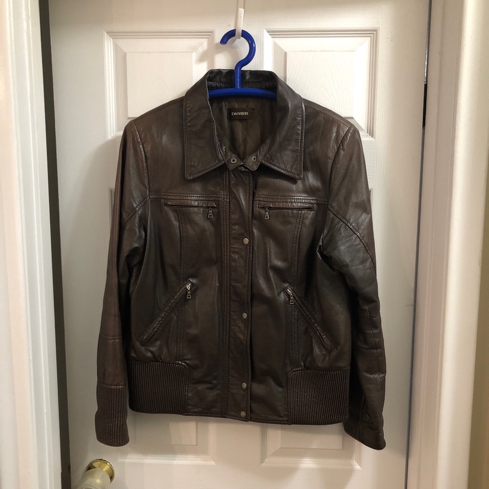 Size L-XL brown Danier leather jacket